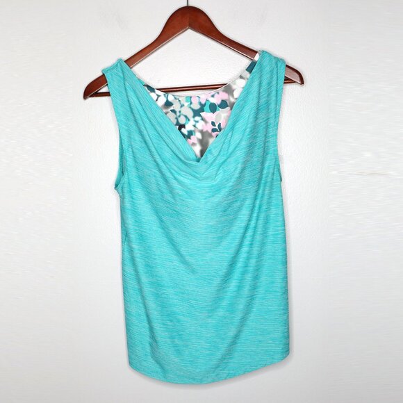 Joe Fresh Activewear Tank Top Built-in Sports Bra Black Stretch Athletic Yoga - Picture 9 of 9